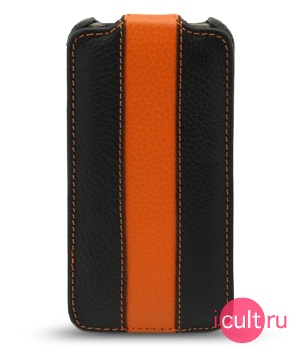 elkco Leather Case for Apple iPhone 4 - Jacka Type (Black/Orange LC) /