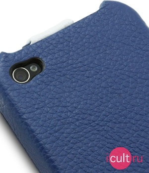 Melkco Leather Case for Apple iPhone 4 - Limited Edition (Blue/White LC) /
