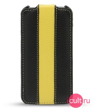 Melkco Leather Case for Apple iPhone 4 - Limited Edition Jacka Type (Black/Yellow LC)