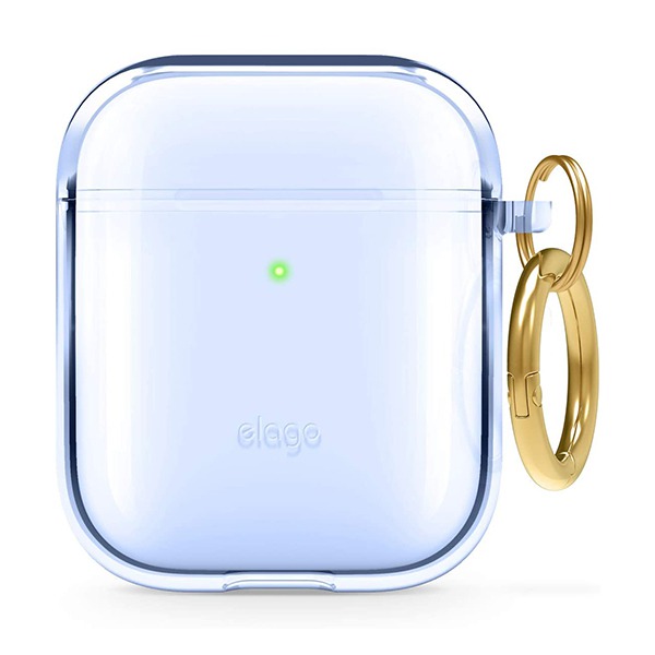  +  Elago Protective Clear Case Aqua Blue  Apple AirPods Case  EAPCL-HANG-ABL