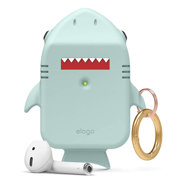   +  Elago Shark Case Baby Mint  Apple AirPods 2 Wireless Charging Case  EAP-SHARK-MT