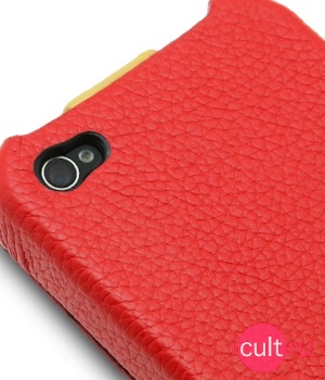  Melkco Leather Case for Apple iPhone 4 - Jacka Type (Red/Yellow LC)