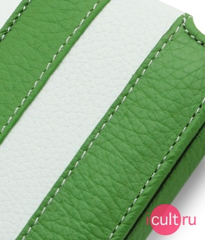  Melkco Leather Case for Apple iPhone 4 - Jacka Type (Green/White LC) 