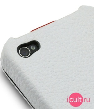 Melkco Leather Case for Apple iPhone 4 - Jacka Type (White/Red LC)