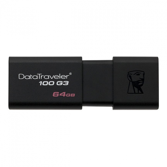 USB - Kingston DataTraveler 100 G3 128GB USB 3.0 Black  DT100G3/128