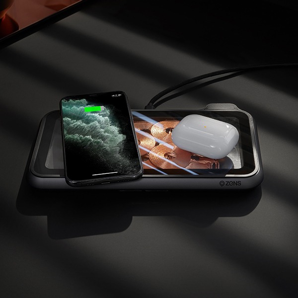   ZENS Liberty Wireless Charger Glass Edition 2x15W Black  ZEDC09G