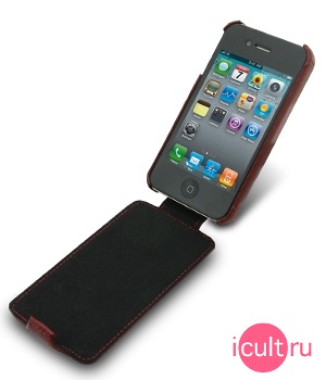  Melkco Leather Case for Apple iPhone 4 - Jacka Type (Vintage Red)