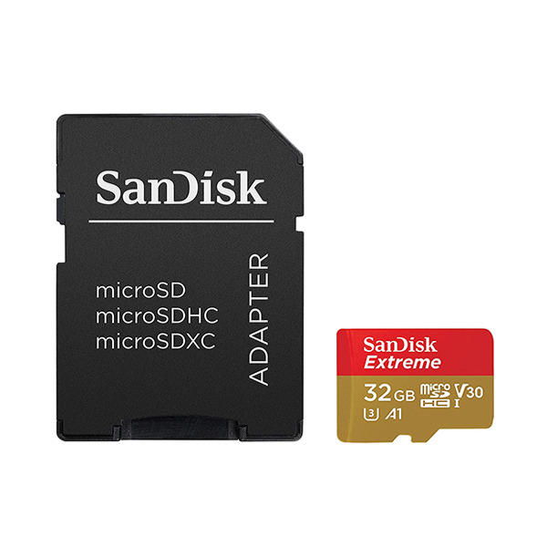   SanDisk Extreme 32GB MicroSDHC Class 10/UHS-I/U3/V30/A1/100 / SDSQXAF-032G-GN6MA