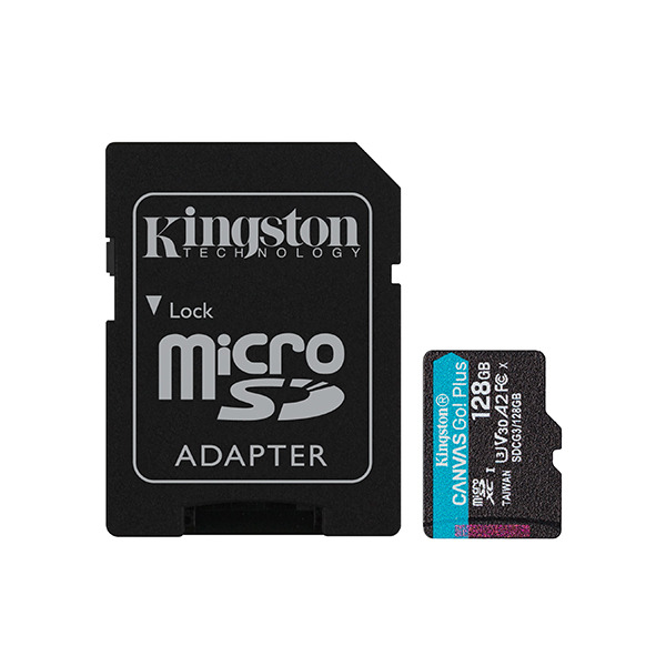   Kingston Canvas Go! Plus 128GB MicroSDXC Class 10/UHS-I/U3/V30/A2/170 / SDCG3/128GB