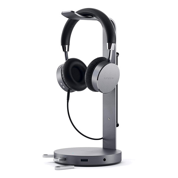  - Satechi Aluminum Headphone Stand 3USB/1x3.5 mm Space Gray     ST-UCHSHM