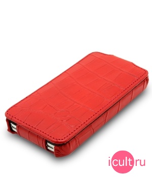  Melkco Leather Case for Apple iPhone 4 - Jacka Type (Crocodile Print Pattern - Red) 