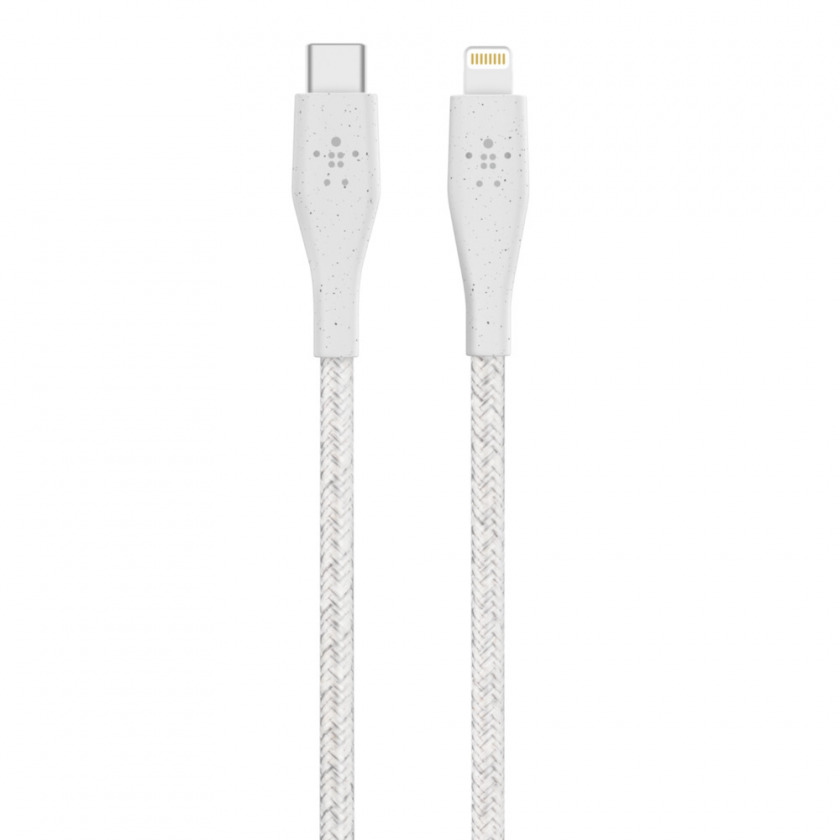  Belkin BOOST CHARGE Braided DURATEK USB-C to Lightning Cable with Strap 1,2  White  F8J243bt04-WHT