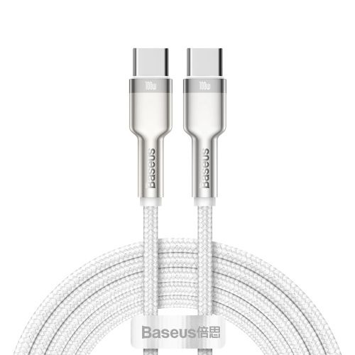   Baseus Cafule Series Metal Data Cable Type-C to Type-C 100W 2m White  CATJK-D02