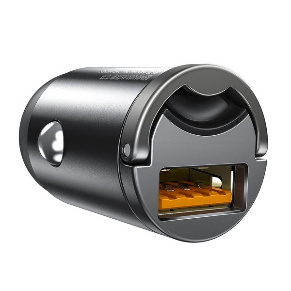  Baseus Tiny Star Mini Quick Charge Car Charger USB Port 30W Dark Gray - VCHX-A0G