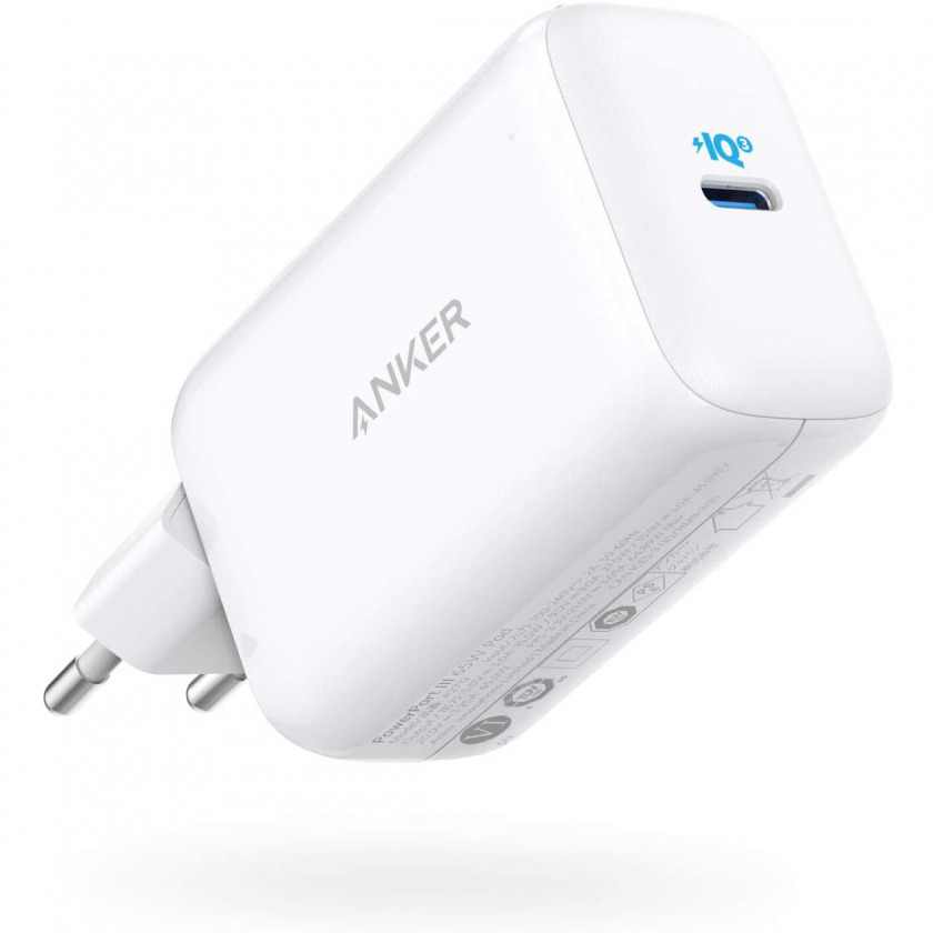  Anker PowerPort 3 65W PowerIQ 3.0/PD/PPS 3A/1USB-C White  A2712H21