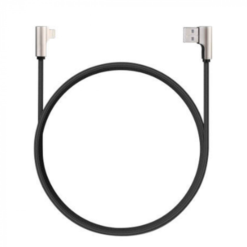   Aukey 90-Degree Design Braided Nylon MFi USB-C to Lightning Cable 1,2  Black  CB-BAL6