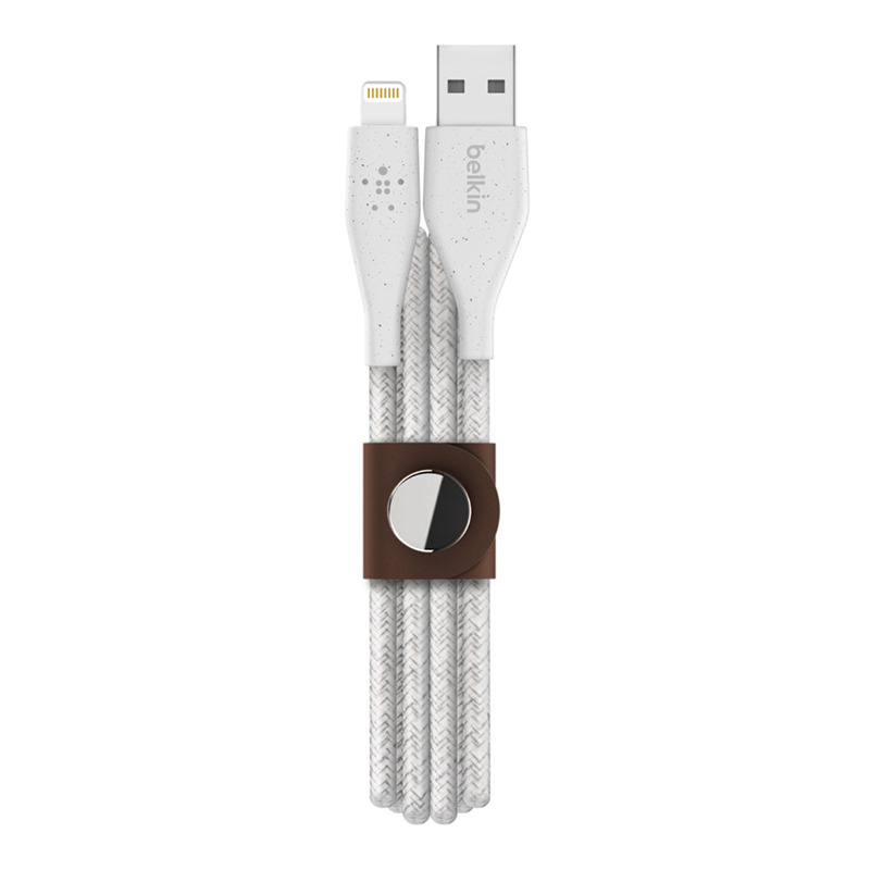  Belkin DuraTek Plus Lightning to USB-A Cable with Strap 3  White  F8J236ds10-WHT