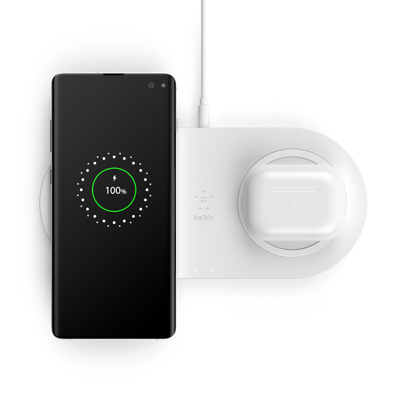    Belkin BOOST CHARGE Dual Wireless Charging Pads 2x15W White  WIZ008vfWH
