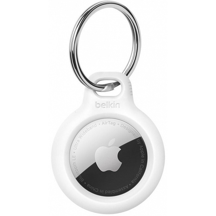   Belkin Secure Holder with Key Ring White  Apple AirTag  F8W973btWHT