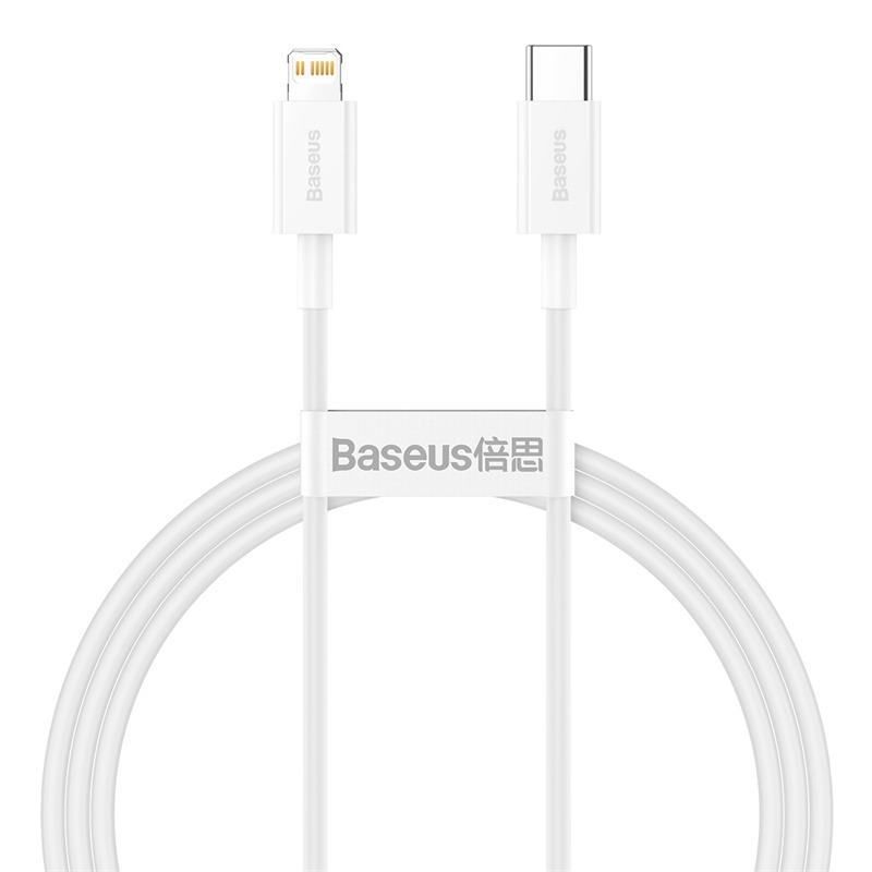  Baseus Superior Series PD 20W Interface Fast Charging Data Cable USB-C to Lightning Cable 2  White  CATLYS-02