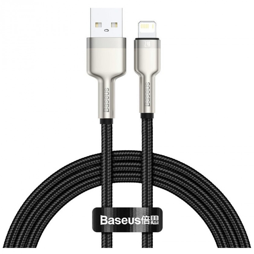   Baseus Cafule Series Metal Data Cable USB to Lightning Cable 1  Black  CALJK-A01