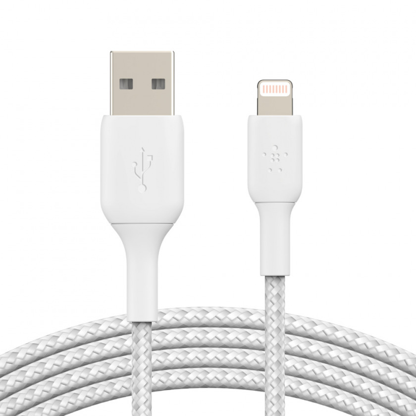  Belkin BOOST CHARGE Braided USB-A to USB-C Cable 1  White  CAB002bt1MWH