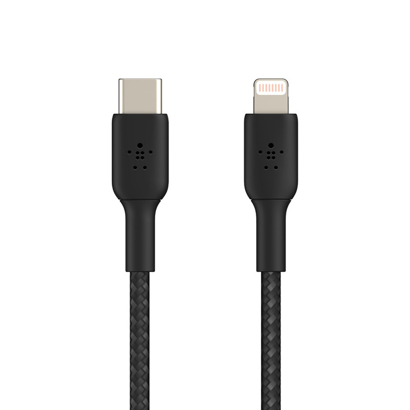  Belkin BOOST CHARGE Braided USB-C to Lightning Cable 1  Black  CAA004bt1MBK