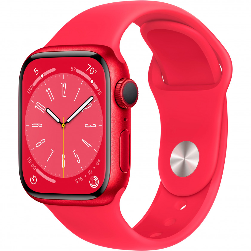 - Apple Watch Series 8 GPS 41mm Aluminum Case with Sport Band Red/Red / 