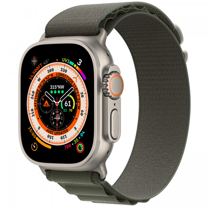 - Apple Watch Ultra GPS + Cellular 49mm Titanium Case with Alpine Loop Medium 145190  Green /