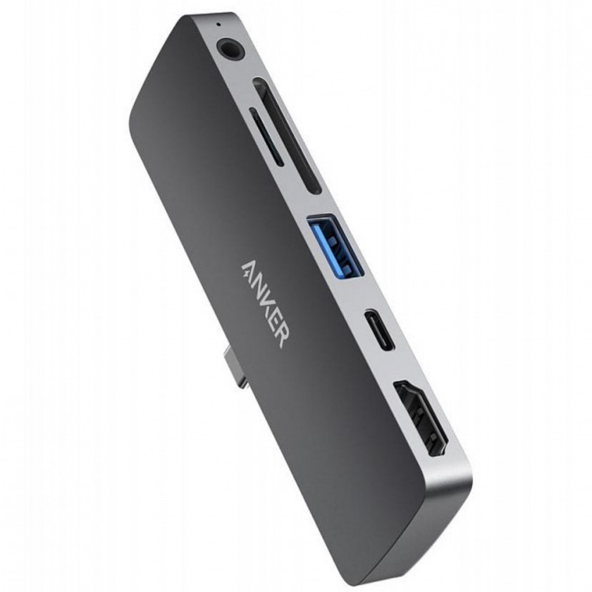 USB-C  Anker PowerExpand Direct 6-in-1 with 60W Power Delivery 3.0 1USB/1USB-C/1x3.5mm/1HDMI 4K 30Hz Space Gray - A83620A1