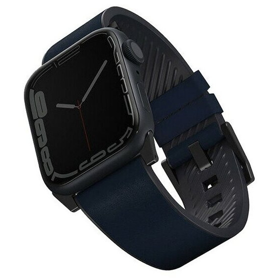  Uniq Straden Waterproof Leather/Silicone  Apple Watch 42/44/45/49  45MM-STRABLU