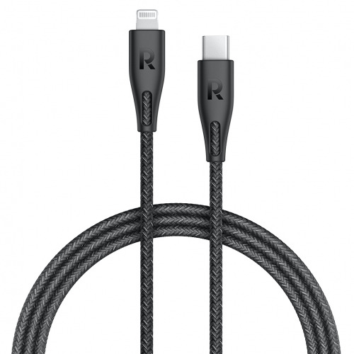   RAVPower Nylon USB-C to Lightning Cable 1,2  Black  RP-CB1017