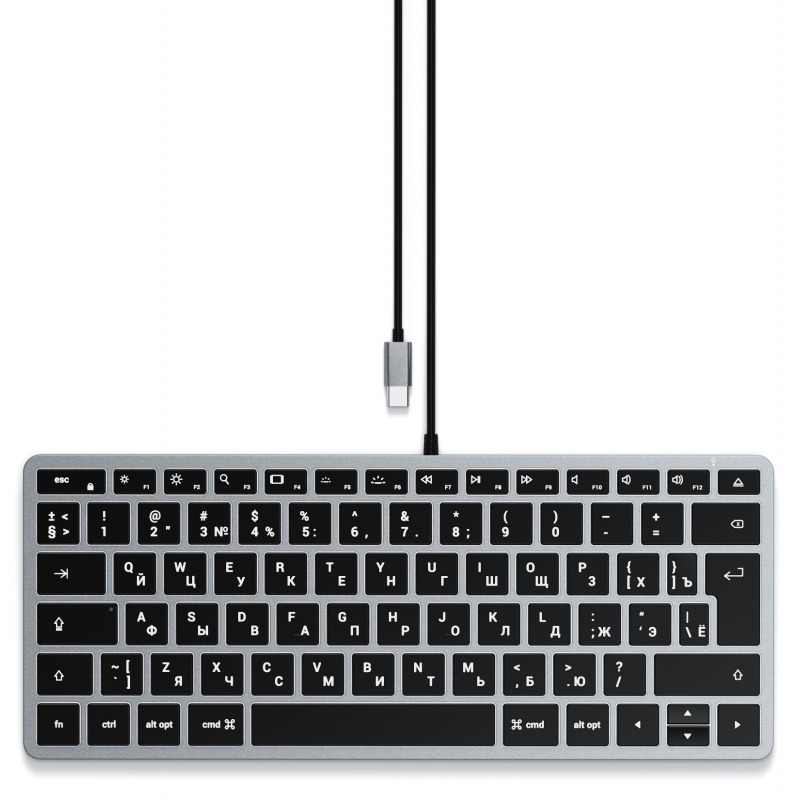  Satechi Slim W1 Wired Backlit Keyboard Grey  ST-UCSW1M-RU