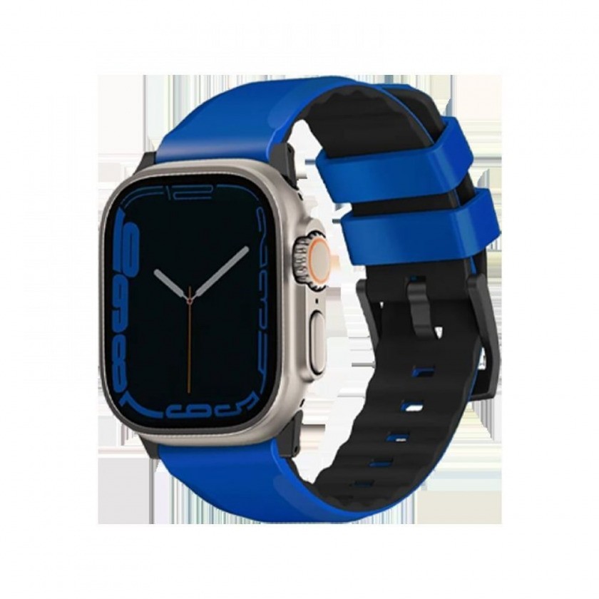  Uniq Linus Airosoft Silicone Strap  Apple Watch 42/44/45/49  49MM-LINUSRBLU