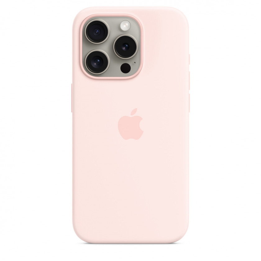   Apple Silicone Case with MagSafe  iPhone 15 Pro Max Light Pink - MT1U3