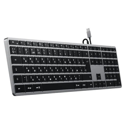  Satechi Slim W3 Wired Backlit Keyboard Grey  ST-UCSW3M-RU