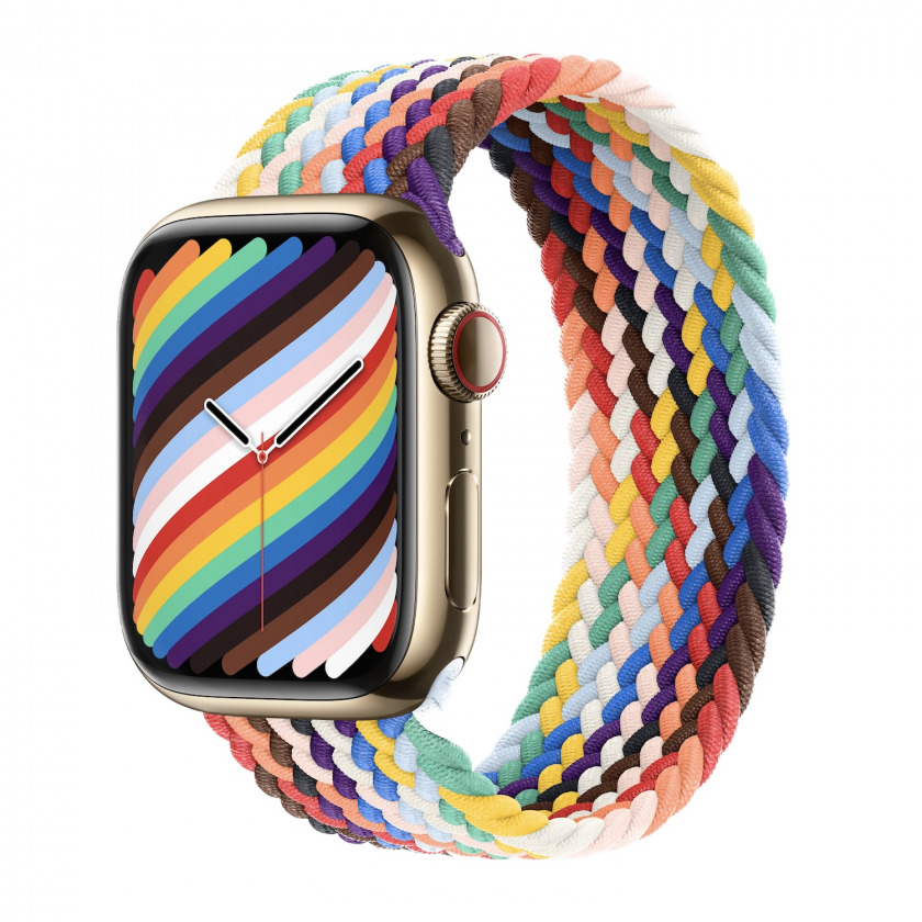 - Apple Watch Series 9 GPS + Cellular 41mm Gold Stainless Steel Case with Braided Solo Loop Pride Edition /