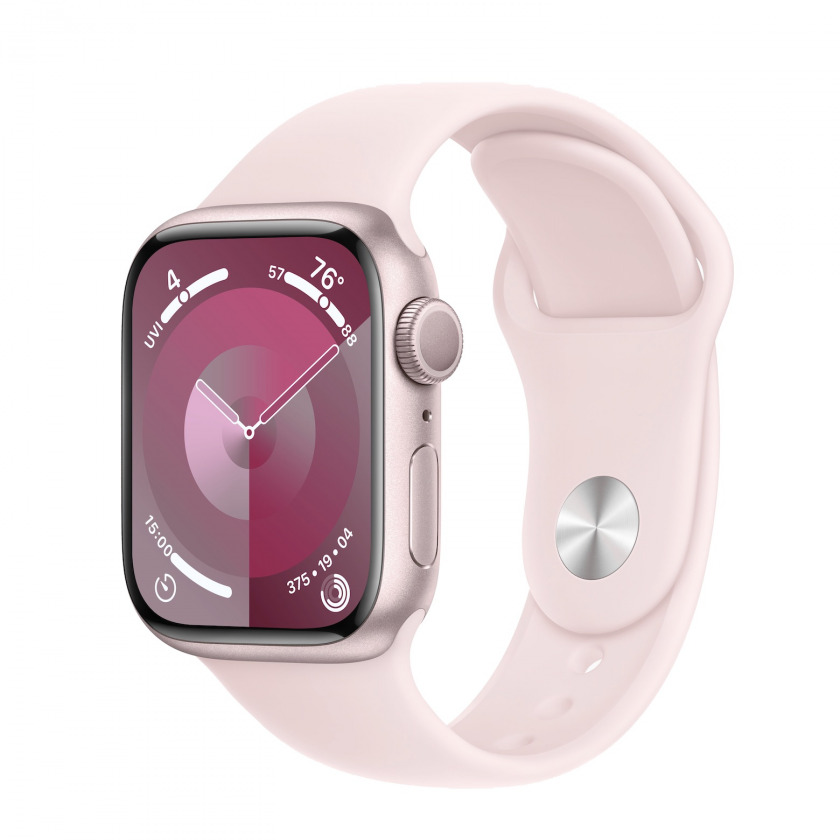 - Apple Watch Series 9 GPS 41mm Aluminum Case with Sport Band Pink/Light Pink 