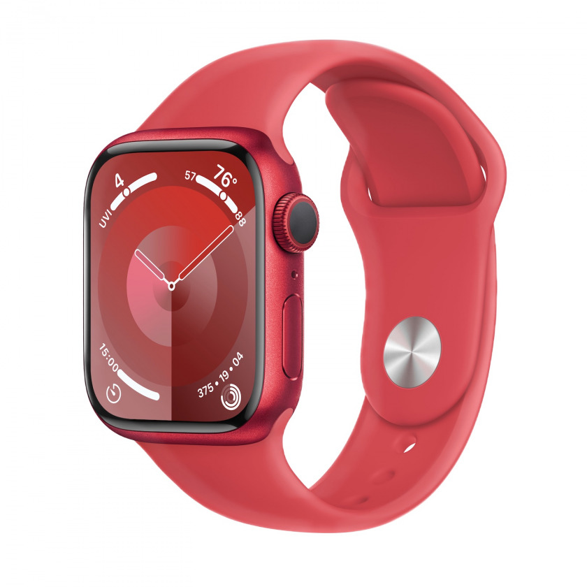 - Apple Watch Series 9 GPS 45mm Aluminum Case with Sport Band Red/Red /