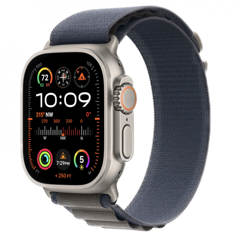 - Apple Watch Ultra 2 GPS + Cellular 49mm Titanium Case with Alpine Loop Small 130 - 160 mm Blue /