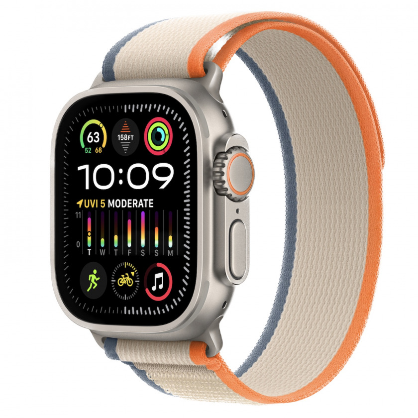 - Apple Watch Ultra 2 GPS + Cellular 49mm Titanium Case with Trail Loop S/M 130 - 180 mm Orange/Beige //