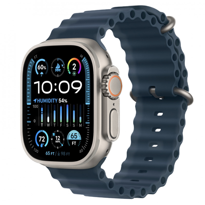 - Apple Watch Ultra 2 GPS + Cellular 49mm Titanium Case with Trail Loop 130 - 200 Ocean Band Blue/