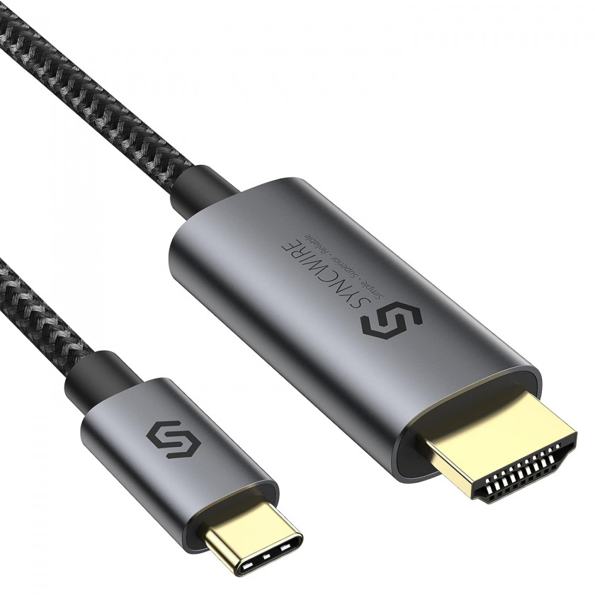  SYNCWIRE Nylon Braided USB-C to HDMI 1.8  Black  SW-HD549