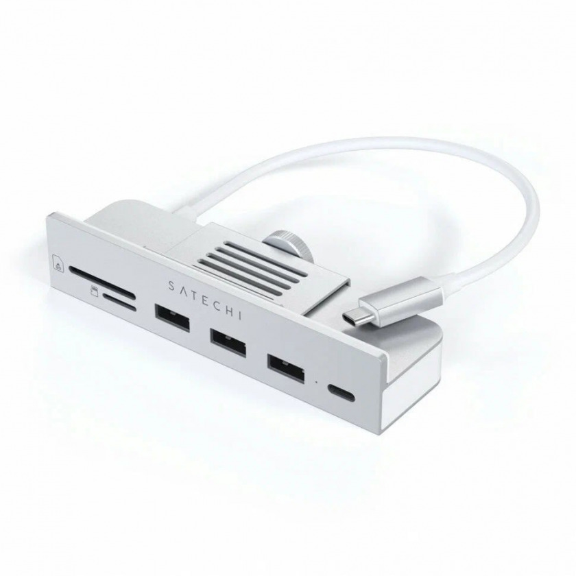 USB-C  Satechi Aluminum Clamp Hub  24&quot; iMac  3USB/1USB-C/SD/MicroSD Silver  ST-UCICHS