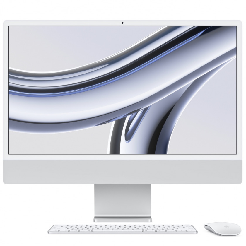  Apple iMac 24&quot; Late 2023 (Apple M3 8-core/4480x2520/8GB/ 256GB SSD/ Apple graphics 8-core/macOS) Silver  MQR93