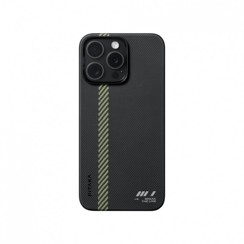  Pitaka Slim Fit Magnetic MagEZ Case 5 1500D Aramid Fiber Break the Line  iPhone 15 Pro Max KI1501BTLM