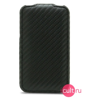   Melkco Leather Case for Apple iPhone 3G/3G S - Jacka Type (Carbon Fiber Pattern - Black)