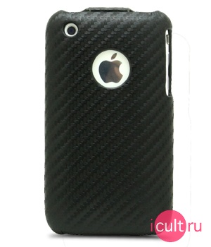   Melkco Leather Case for Apple iPhone 3G/3G S - Jacka Type (Carbon Fiber Pattern - Black)