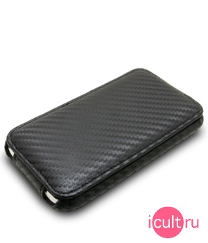   Melkco Leather Case for Apple iPhone 3G/3G S - Jacka Type (Carbon Fiber Pattern - Black)