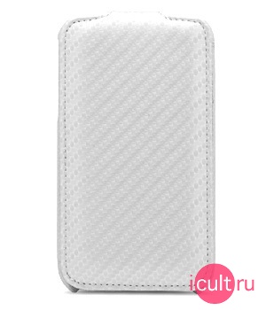   Melkco Leather Case for Apple iPhone 3G/3G S - Jacka Type (Carbon Fiber Pattern - White)